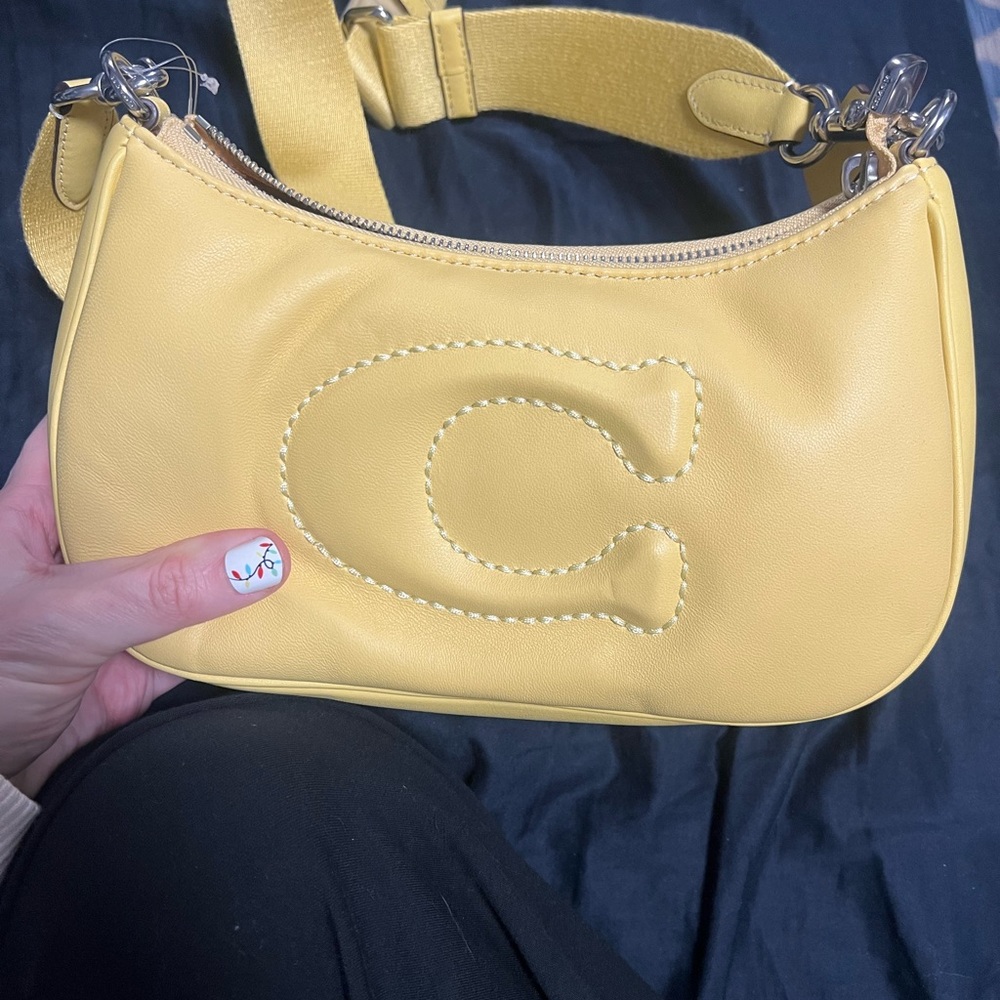 Yellow Leather Shoulder Bag